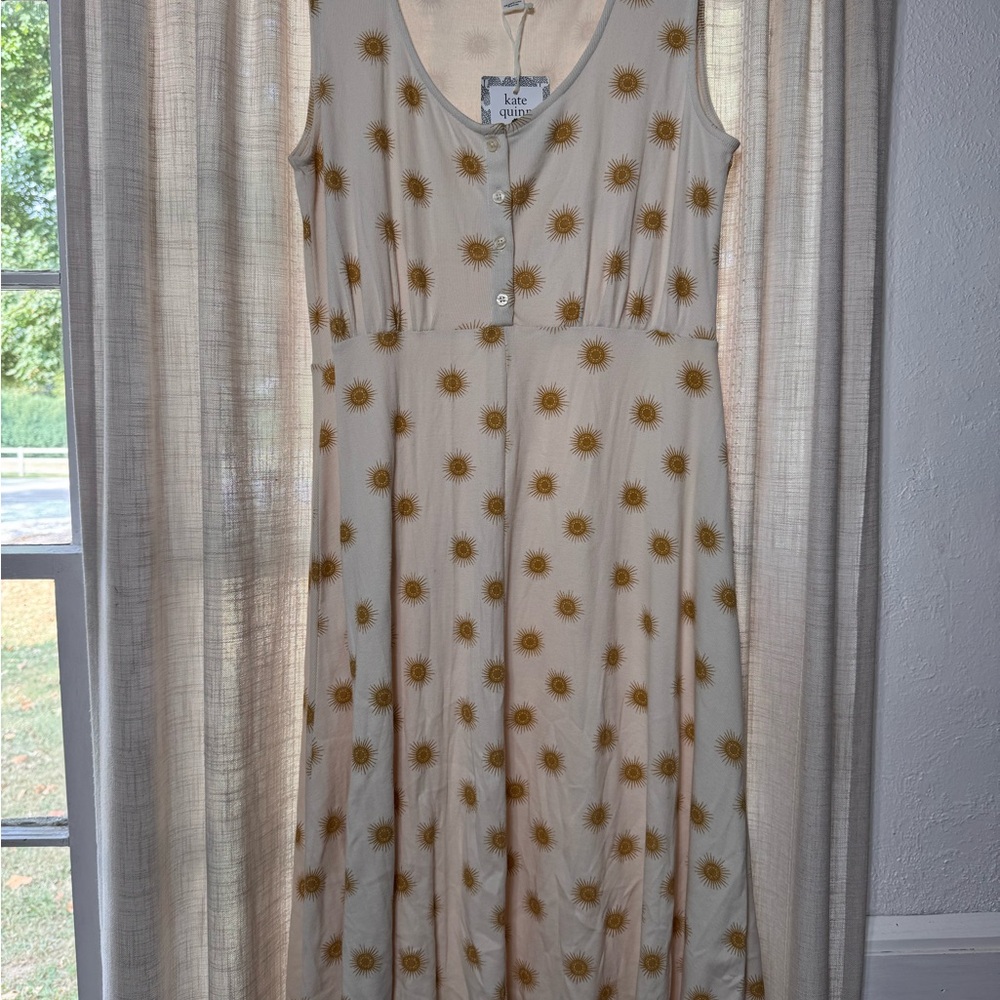 Knot Sisters Cream Sunflower Maxi Dress